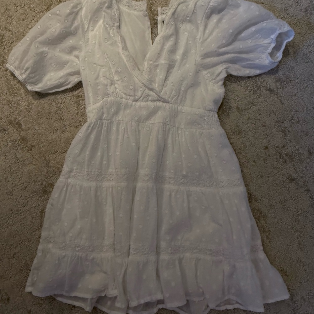 Aqua Kids Casual Dress - White